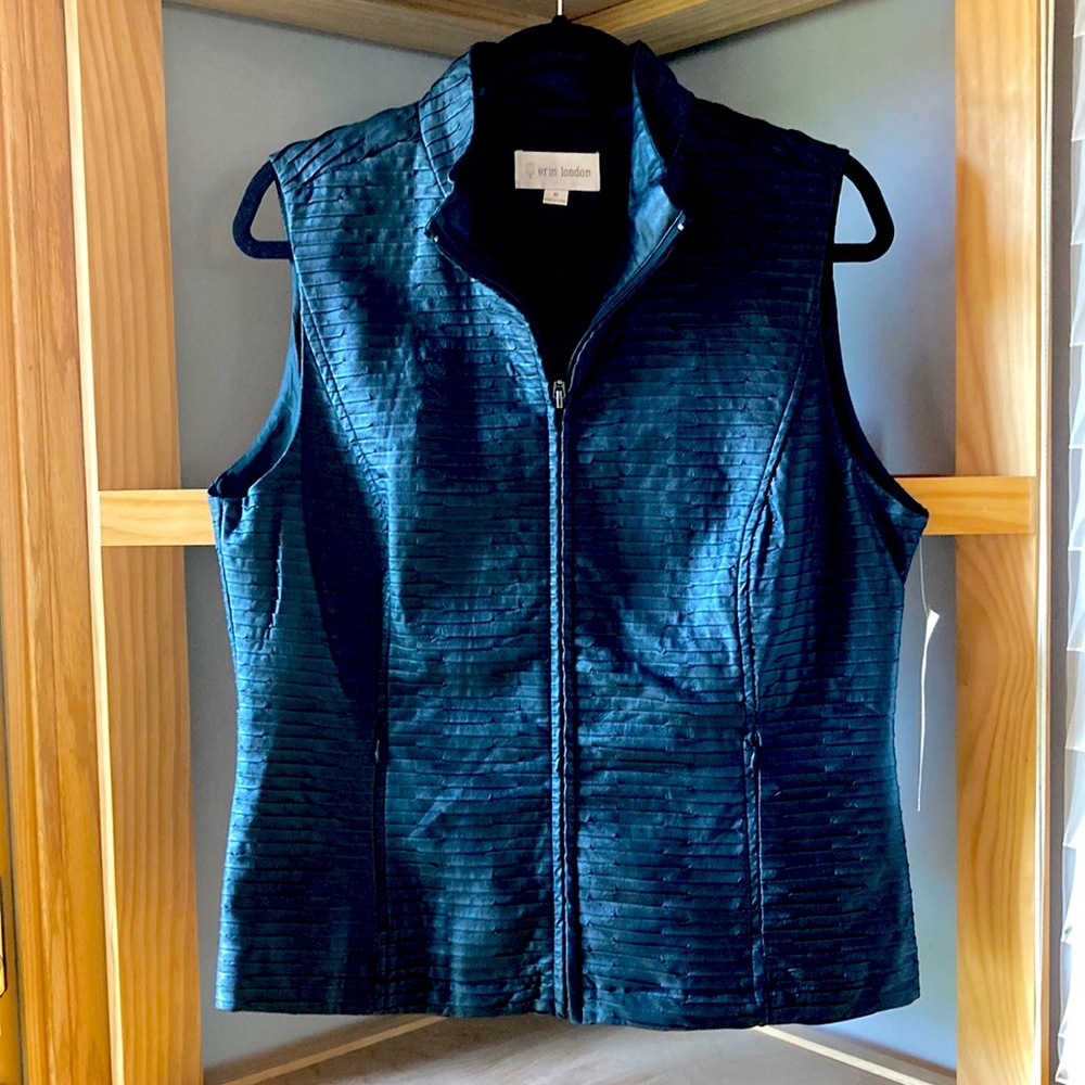 NWT Black zip-up vest